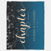 Elegant Peach Oceanic Blue Wedding a New Chapter Fleece Deken (Voorkant)