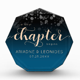 Elegant Peach Oceanic Blue Wedding a New Chapter Fotoblokken