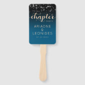 Elegant Peach Oceanic Blue Wedding a New Chapter Handwaaier (Voorkant)