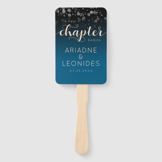 Elegant Peach Oceanic Blue Wedding a New Chapter Handwaaier (Voorkant)