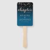 Elegant Peach Oceanic Blue Wedding a New Chapter Handwaaier (Achterkant)