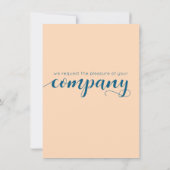 Elegant Peach Oceanic Blue Wedding a New Chapter Kaart (Achterkant)