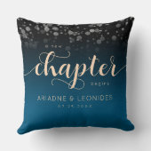 Elegant Peach Oceanic Blue Wedding a New Chapter Kussen (Achterkant)