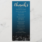 Elegant Peach Oceanic Blue Wedding a New Chapter Programmakaart (Achterkant)