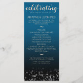 Elegant Peach Oceanic Blue Wedding a New Chapter Programmakaart (Voorkant)