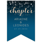 Elegant Peach Oceanic Blue Wedding a New Chapter Vlaggetjes (Derde vlag)