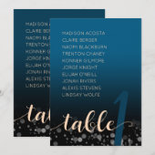 Elegant Peach Oceanic Blue Wedding Seating Chart Kaart (Voorkant / Achterkant)