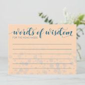 Elegant Peach Oceanic Blue Wedding Words of Wisdom Programmakaart (Staand voorkant)