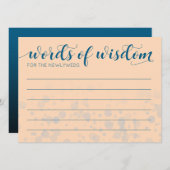 Elegant Peach Oceanic Blue Wedding Words of Wisdom Programmakaart (Voorkant / Achterkant)