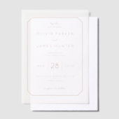 Elegant Peach Octagonal Wedding Invitation Vellum Uitnodigingen (Offset)