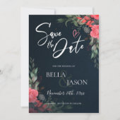 Elegant  Peach Oranje Floral Wedding (Voorkant)