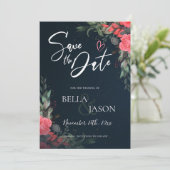 Elegant  Peach Oranje Floral Wedding (Staand voorkant)