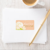 Elegant Peach Peony Floral Wedding Address Etiket (Insitu)