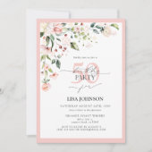 Elegant Peach Pink Bloemen Script 50ste Verjaardag Kaart (Voorkant)