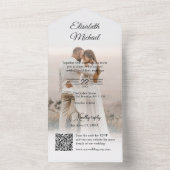 Elegant Peach QR Code All In One Uitnodiging (Binnen)