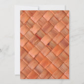Elegant Peach Rattan Seashell Weddenschap Kaart (Achterkant)