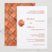 Elegant Peach Rattan Seashell Weddenschap Kaart (Voorkant / Achterkant)