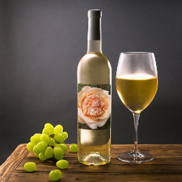 Elegant Peach Roos Gepersonaliseerd Vrijgezellenfe Wijn Etiket