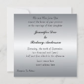 Elegant Peach roze and Silver Wedding Invitation Kaart (Achterkant)