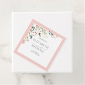 Elegant Peach roze Waterverf Floral Wedding Bedankjes Labels (In situ)