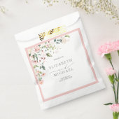 Elegant Peach roze Waterverf Floral Wedding Bedankzakje (Gezegeld)