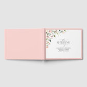 Elegant Peach roze Waterverf Floral Wedding Gastenboek (Volledig)