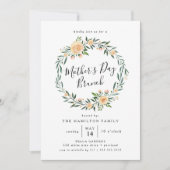 Elegant Peach Rozen Moederdag Brunch Kaart (Voorkant)