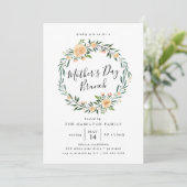 Elegant Peach Rozen Moederdag Brunch Kaart (Staand voorkant)