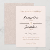 Elegant Peach Rozen on Back Wedding Invitation Kaart (Voorkant / Achterkant)