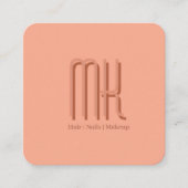 Elegant Peach Salon Monogram Appointment Card Afsprakenkaartje (Voorkant)
