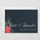 Elegant Peach Sinaasappel Floral Love & Bedankt We (Voorkant)