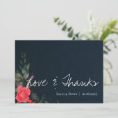 Elegant Peach Sinaasappel Floral Love & Bedankt We (Staand voorkant)