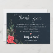 Elegant Peach Sinaasappel Floral Love & Bedankt We (Achterkant)