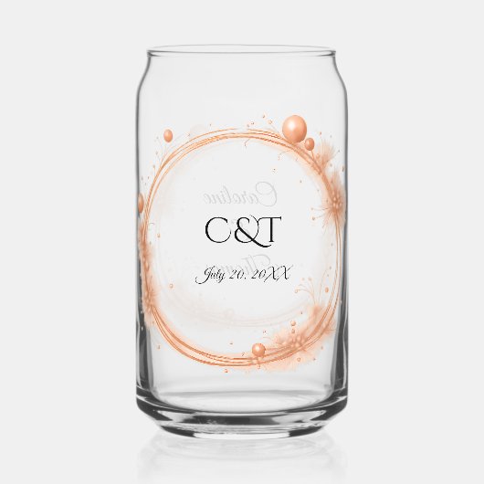 Elegant Peach Sparkle Wedding Script Calligraphy Blikvorm Glas (Achterkant)
