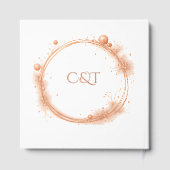 Elegant Peach Sparkle Wedding Script Calligraphy Gastenboek (Achterkant)