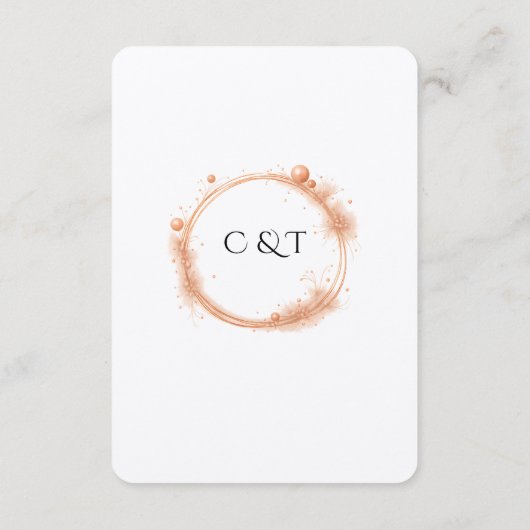 Elegant Peach Sparkle Wedding Script Calligraphy Informatiekaartje (Achterkant)