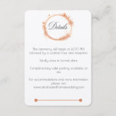 Elegant Peach Sparkle Wedding Script Calligraphy Informatiekaartje (Voorkant)