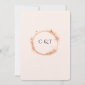 Elegant Peach Sparkle Wedding Script Calligraphy Kaart (Achterkant)