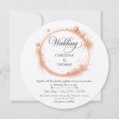 Elegant Peach Sparkle Wedding Script Calligraphy Kaart (Voorkant)