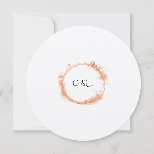 Elegant Peach Sparkle Wedding Script Calligraphy Kaart (Achterkant)