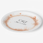 Elegant Peach Sparkle Wedding Script Calligraphy Papieren Bordje (Gekanteld)