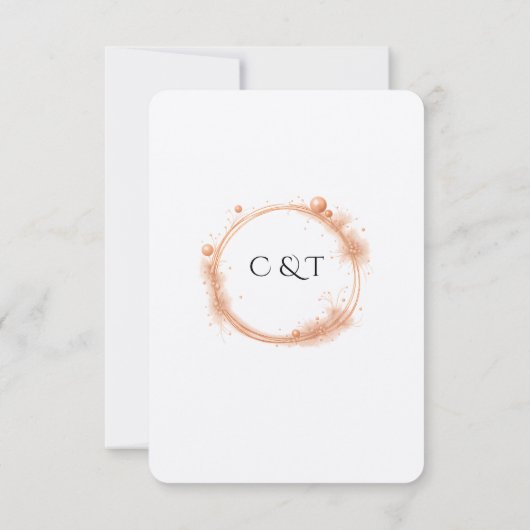 Elegant Peach Sparkle Wedding Script Calligraphy RSVP Kaartje (Achterkant)