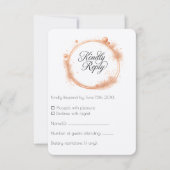 Elegant Peach Sparkle Wedding Script Calligraphy RSVP Kaartje (Voorkant)