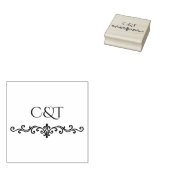 Elegant Peach Sparkle Wedding Script Calligraphy Rubberstempel (Gestempeld)
