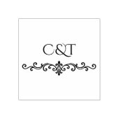 Elegant Peach Sparkle Wedding Script Calligraphy Rubberstempel (Afrduk)