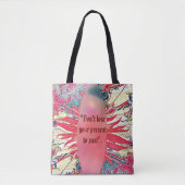 Elegant Peach Struiken Foliage Abstract Art Quote Tote Bag (Voorkant)