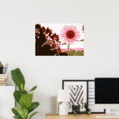 Elegant Peach Sunflower Artwork | POSTER (Thuiskantoor)