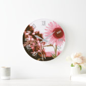 Elegant Peach Sunflower Artwork | Wandklok (Huis)