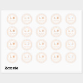 Elegant Peach Thank You Card Ronde Sticker (Vel)