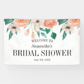 Elegant Peach Vrijgezellenfeest Personalized Spandoek (Horizontaal)